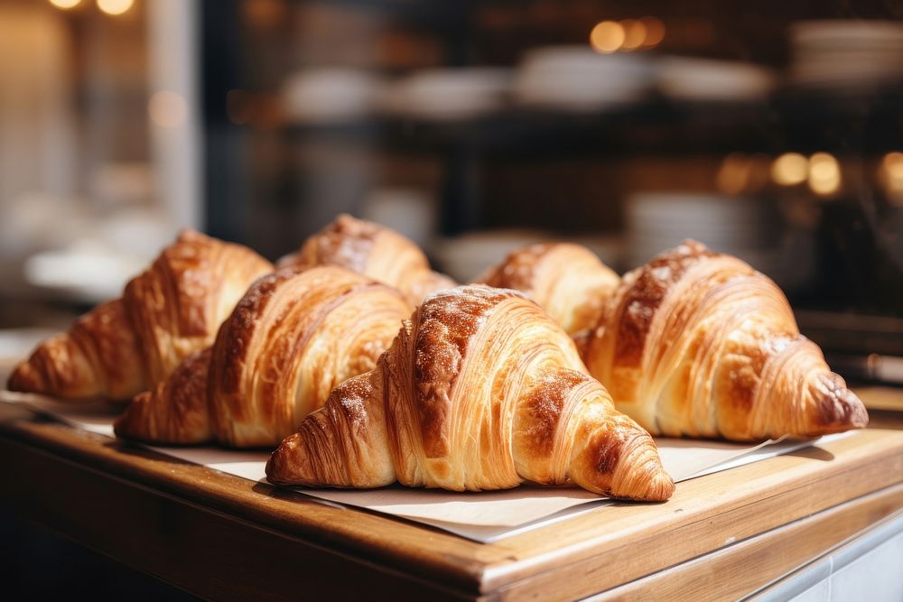 Croissants bakery bread food. AI generated Image by rawpixel.