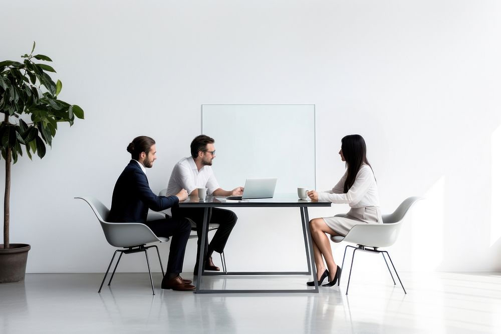 Business meeting conversation furniture interview. 