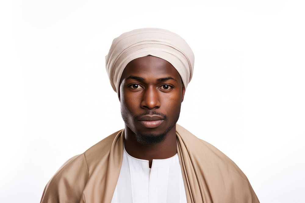 African muslim man portrait turban adult. AI generated Image by rawpixel.