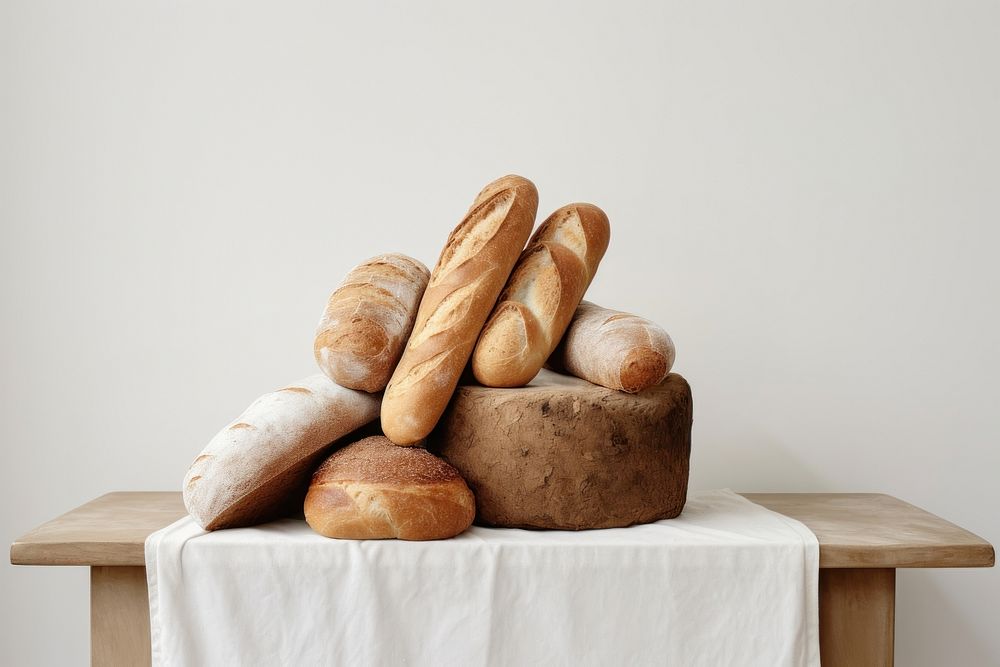 Breads baguette food sourdough. AI generated Image by rawpixel.