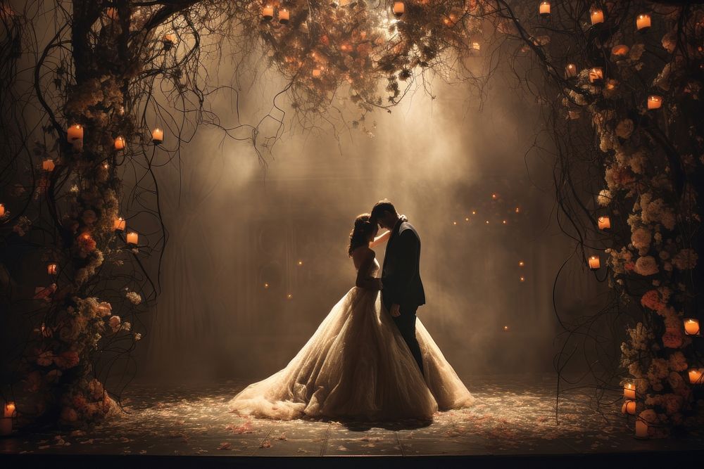 Wedding fashion kissing dress. AI generated Image by rawpixel.