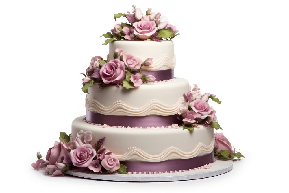 Wedding cake dessert flower cream. AI generated Image by rawpixel.