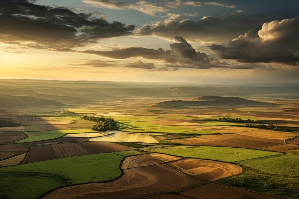 Farmlands horizon landscape panoramic. 