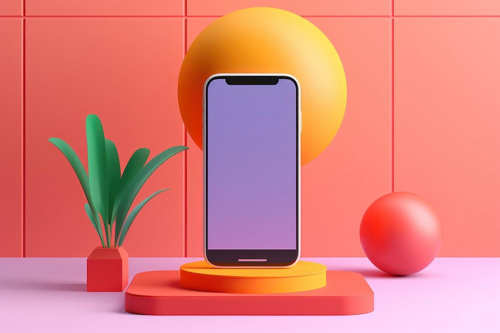 Product backdrop phone mobile phone electronics. AI generated Image by rawpixel.