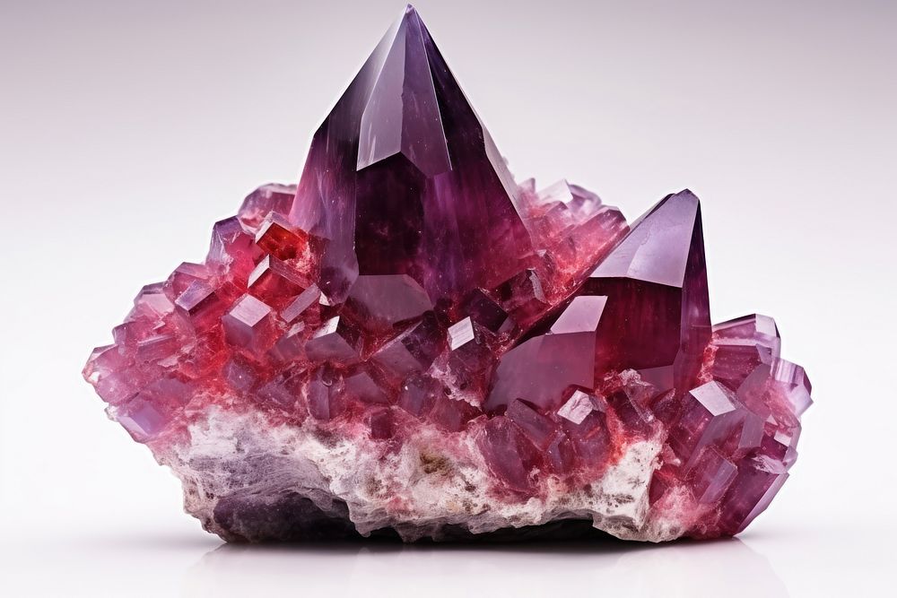 Red Crystal amethyst mineral crystal. AI generated Image by rawpixel.