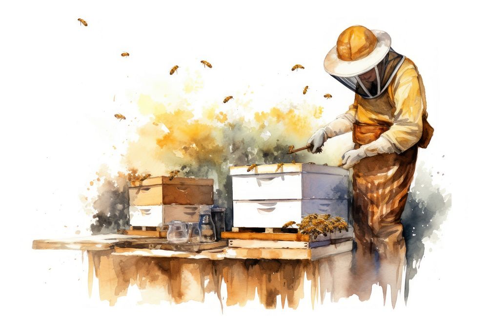 Beekeeper insect apiary adult. AI generated Image by rawpixel.