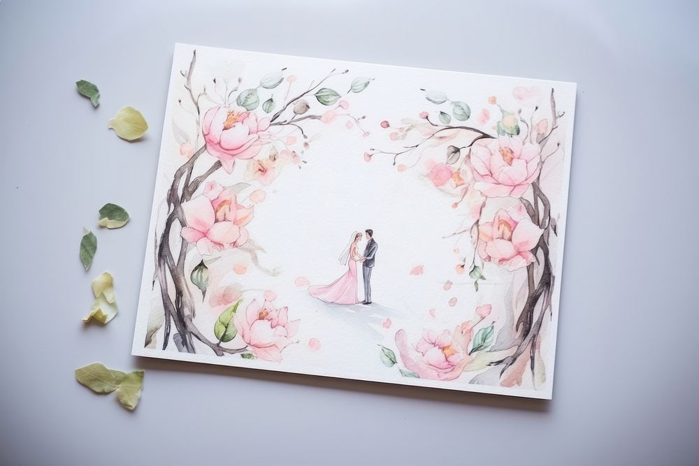Wedding paper calligraphy celebration. AI generated Image by rawpixel.