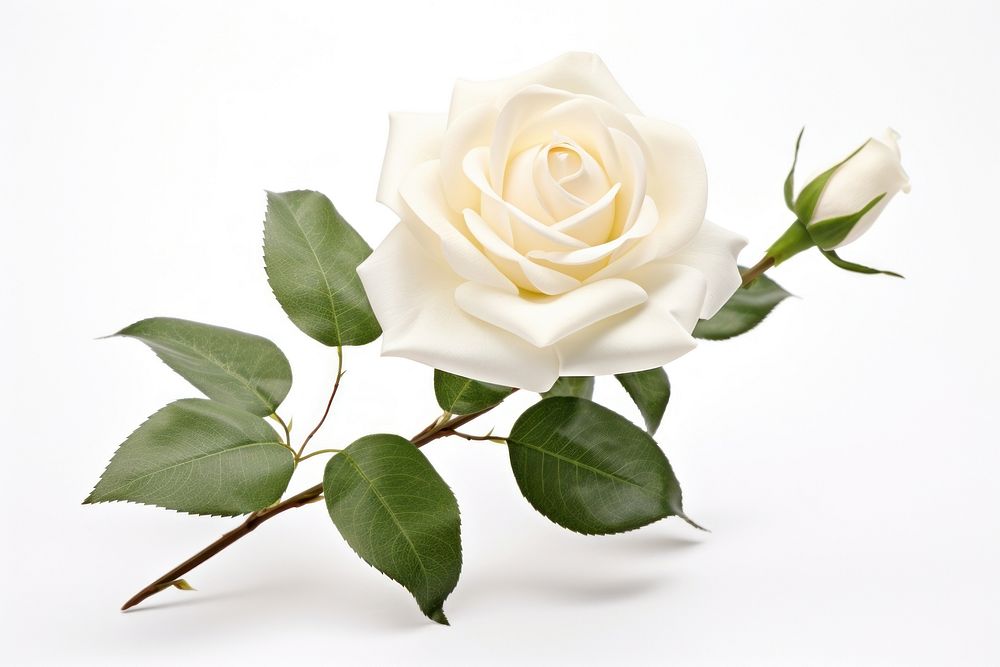 White Rose rose flower plant. AI generated Image by rawpixel.