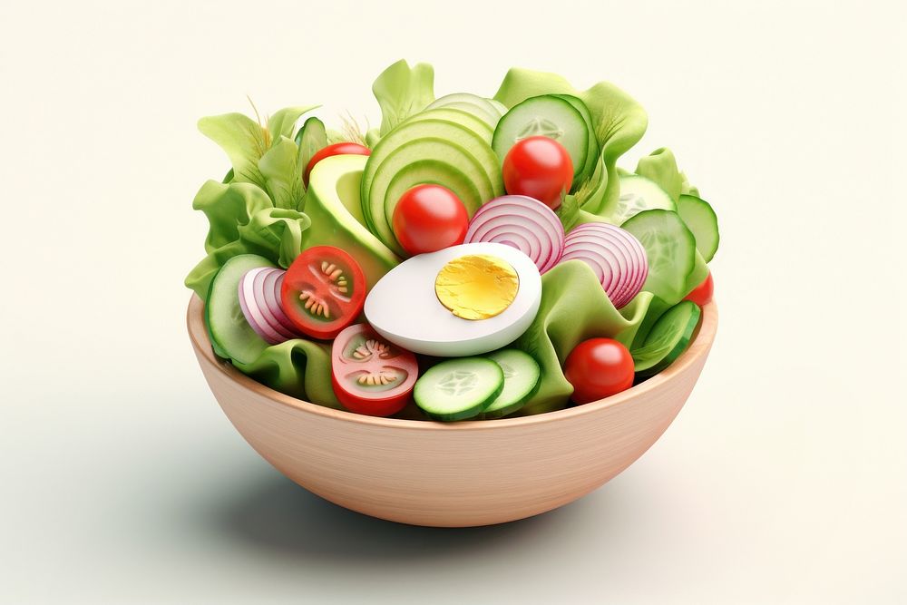 Salad food bowl vegetable. AI generated Image by rawpixel.