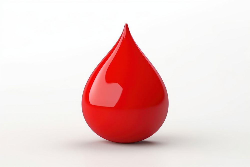 Red drop white background porcelain pottery.