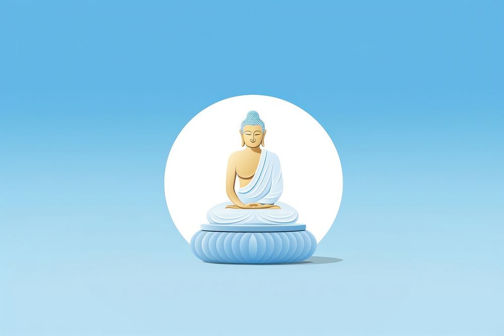 Buddha statue blue sky representation. AI generated Image by rawpixel.