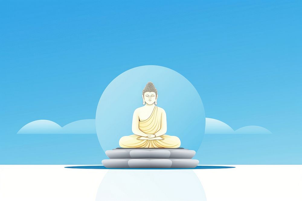 Buddha statue outdoors blue sky. AI generated Image by rawpixel.