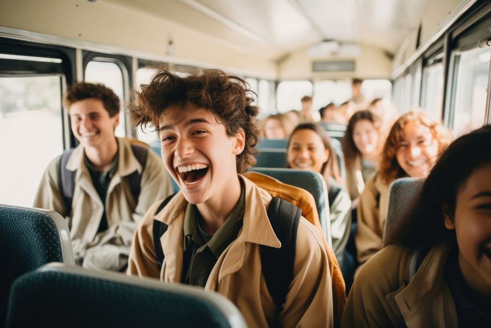 Students laughing adult happy. 