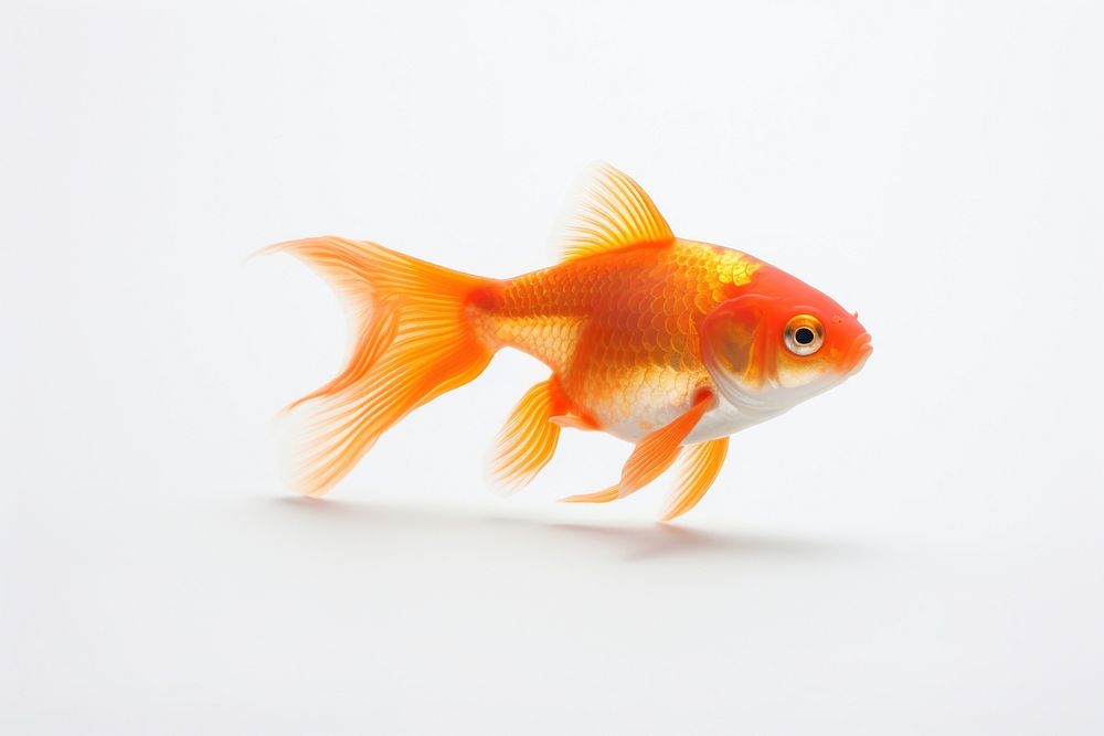 Goldfish animal white background pomacentridae. AI generated Image by rawpixel.