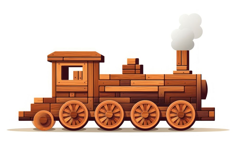 Wooden train locomotive vehicle wheel. AI generated Image by rawpixel.