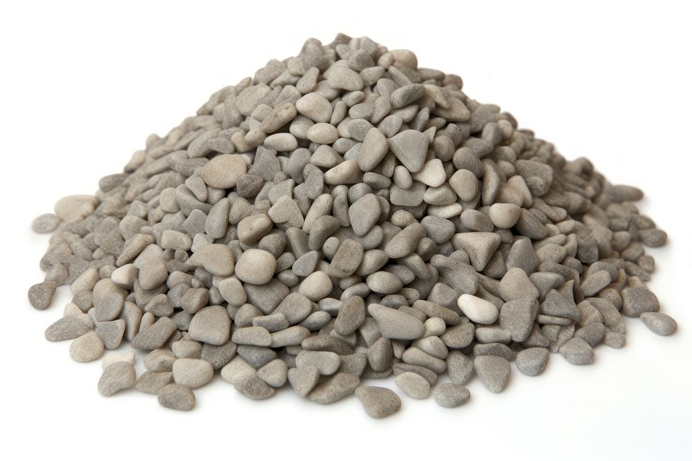 Gravel pebble rock white background. AI generated Image by rawpixel.