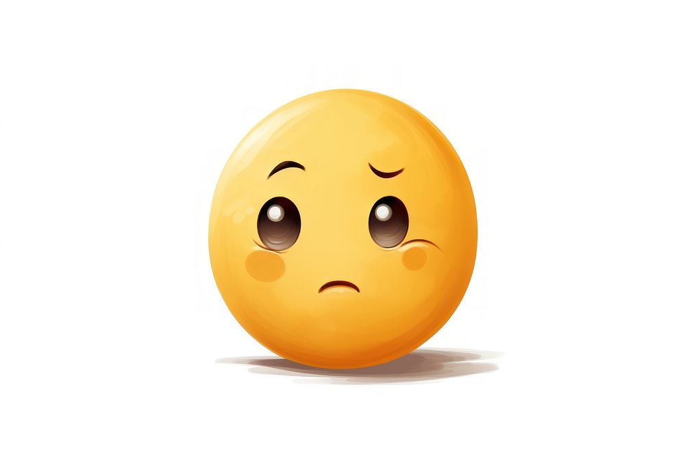 Cute emoji face white background anthropomorphic. AI generated Image by rawpixel.