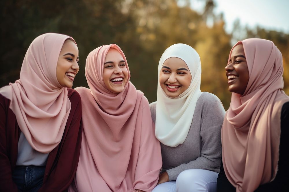 Adult laughing smiling women. 