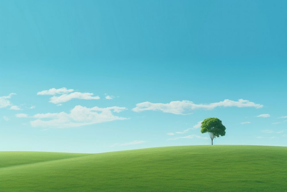 Figurative minimalism landscape green sky. AI generated Image by rawpixel.