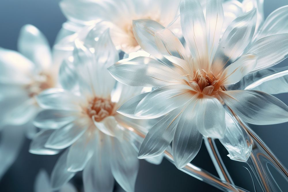 Frosted glass flower blossom nature. AI generated Image by rawpixel.