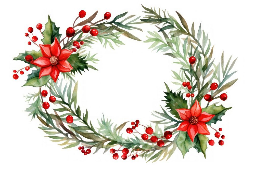 Christmas Pattern wreath plant celebration pattern christmas decoration. 