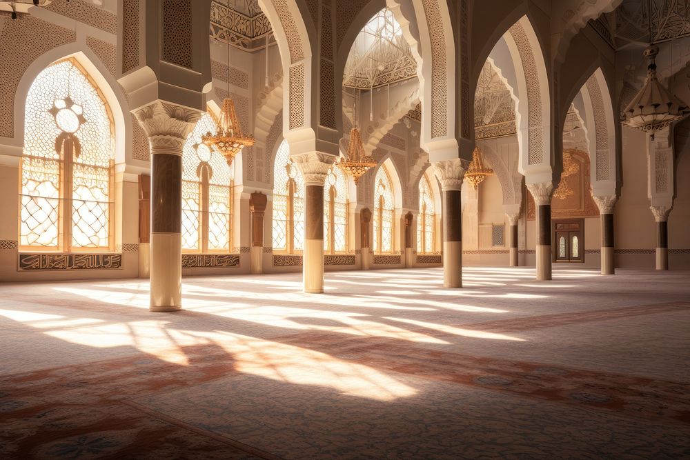Architecture building flooring mosque. AI generated Image by rawpixel.