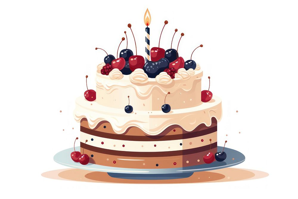 Birthday cake birthday dessert cream. AI generated Image by rawpixel.