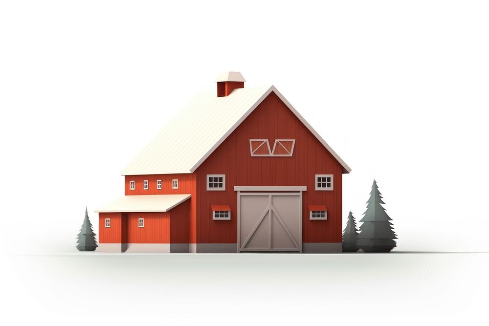 Barn architecture building white background. AI generated Image by rawpixel.