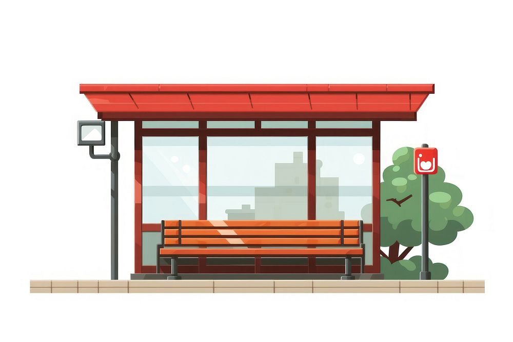 Japanese bus stop architecture building outdoors. AI generated Image by rawpixel.