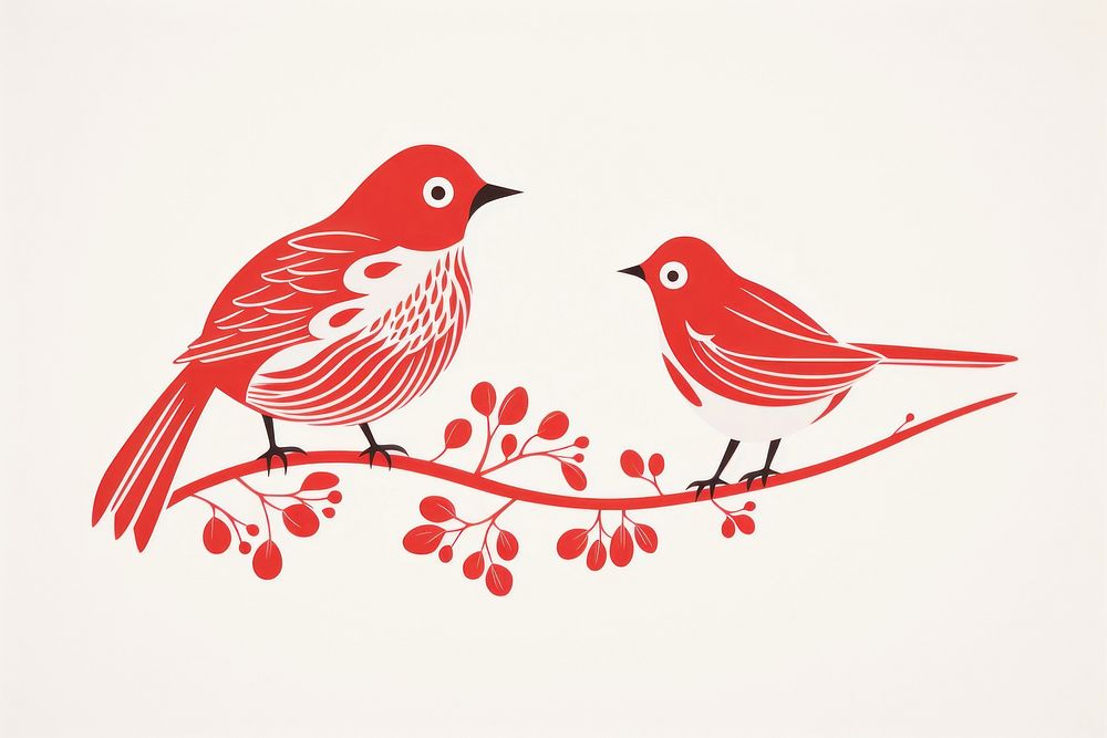 Bird animal red creativity. AI generated Image by rawpixel.