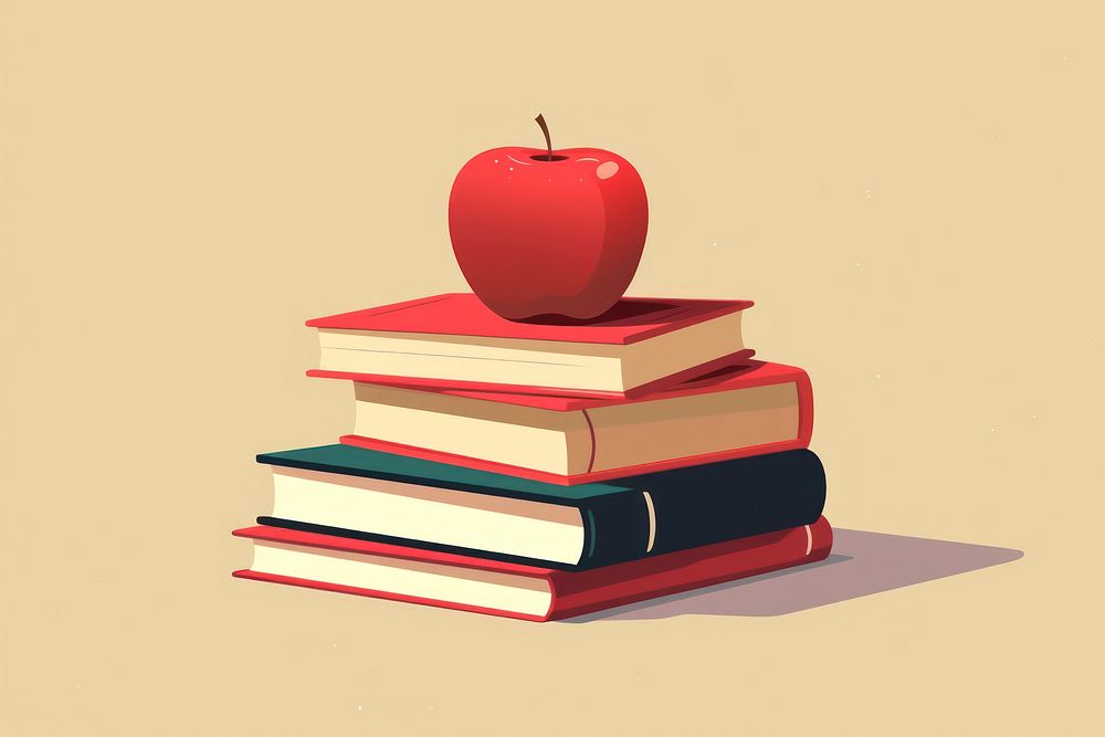 Books apple publication red. AI generated Image by rawpixel.
