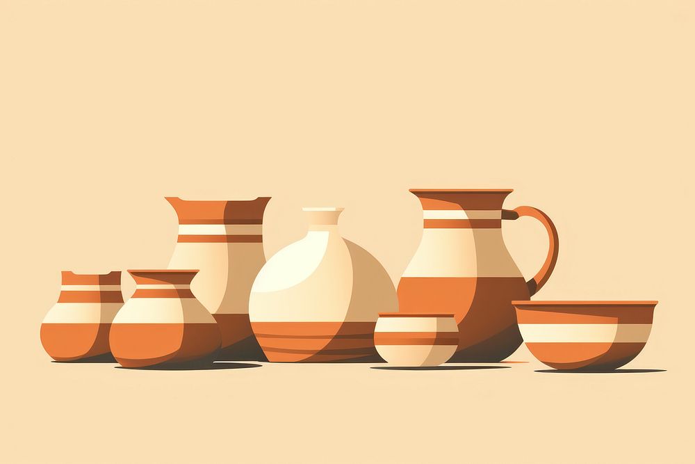 Potteries pottery jug art. AI generated Image by rawpixel.
