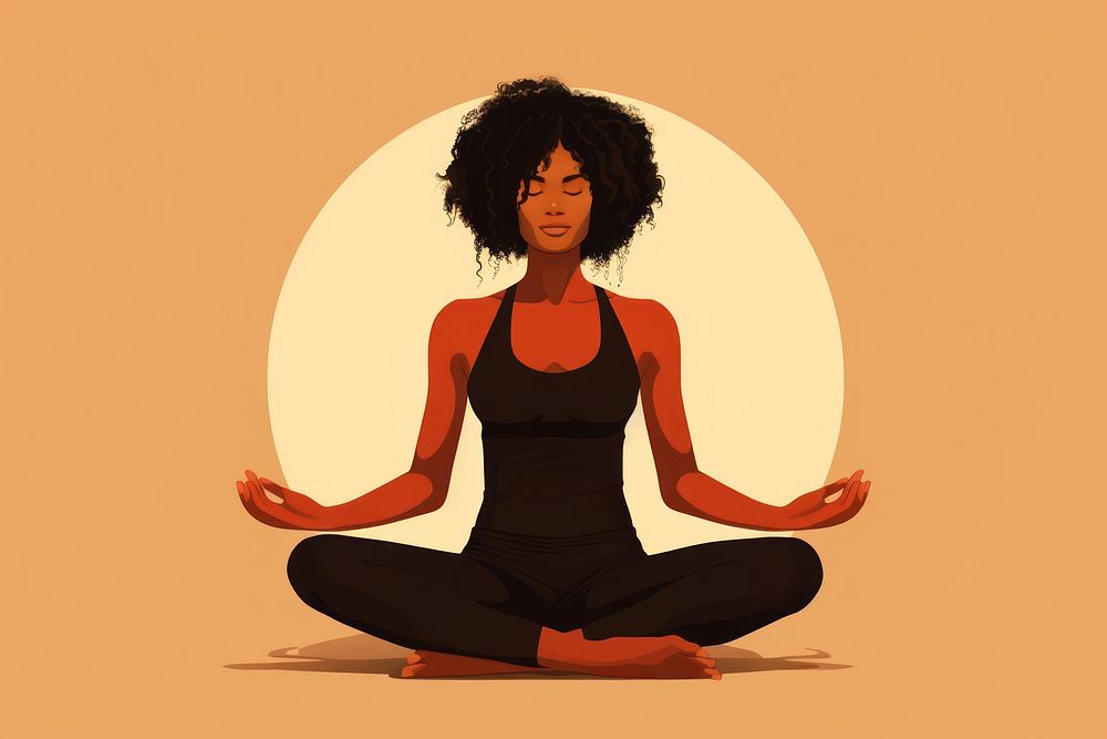 Black woman yoga sports adult. AI generated Image by rawpixel.