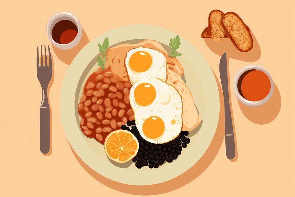Breakfast lunch plate meal. 