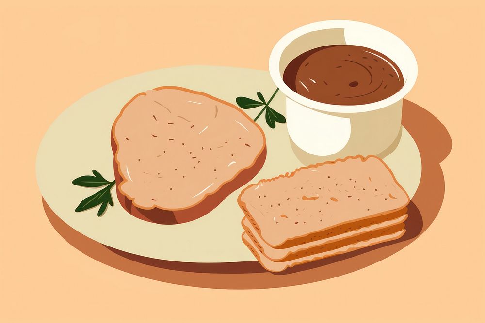 Chicken liver bread plate food. AI generated Image by rawpixel.
