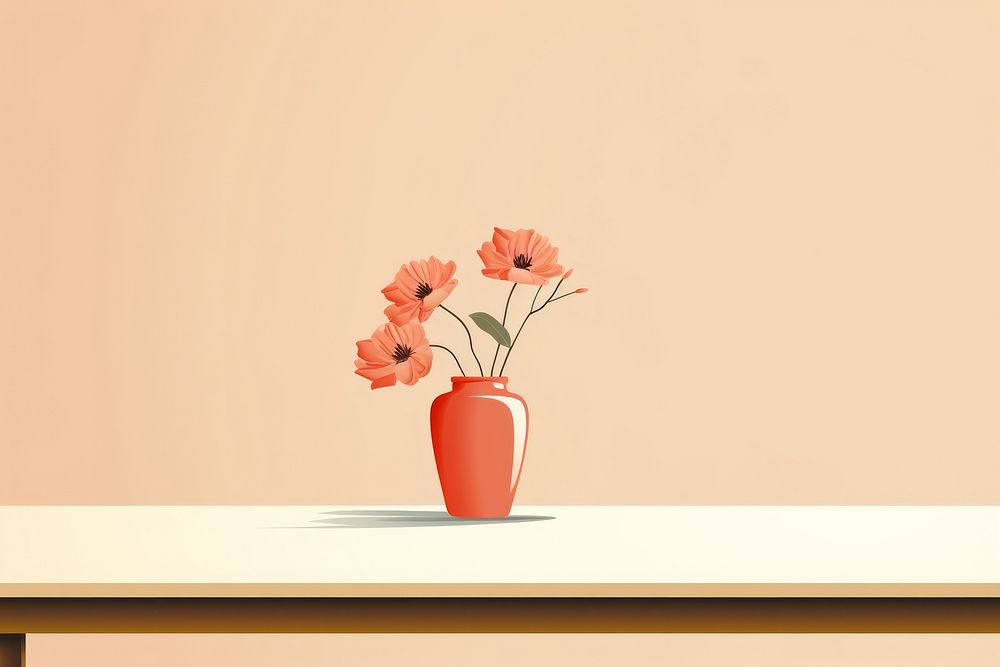 Table border flower plant vase. AI generated Image by rawpixel.