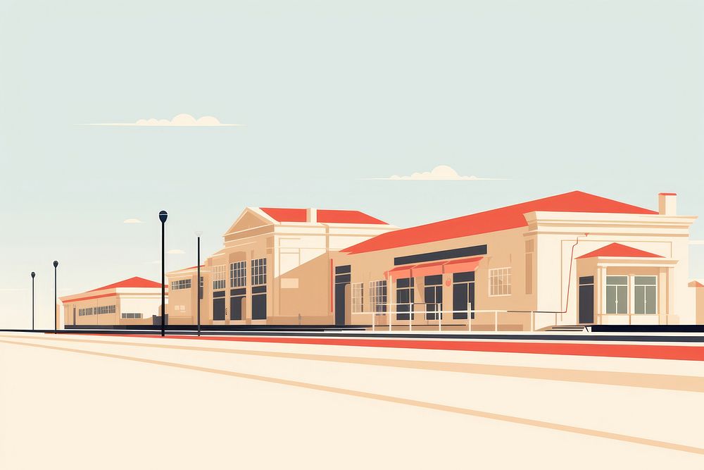Train station architecture building street. AI generated Image by rawpixel.