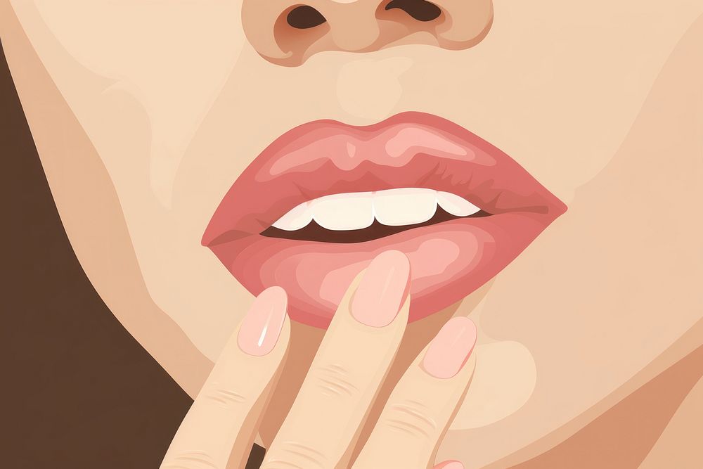Woman using matte lipstick cosmetics manicure portrait. AI generated Image by rawpixel.