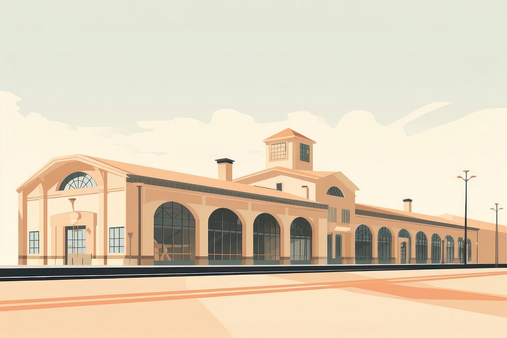 Train station architecture building transportation. AI generated Image by rawpixel.