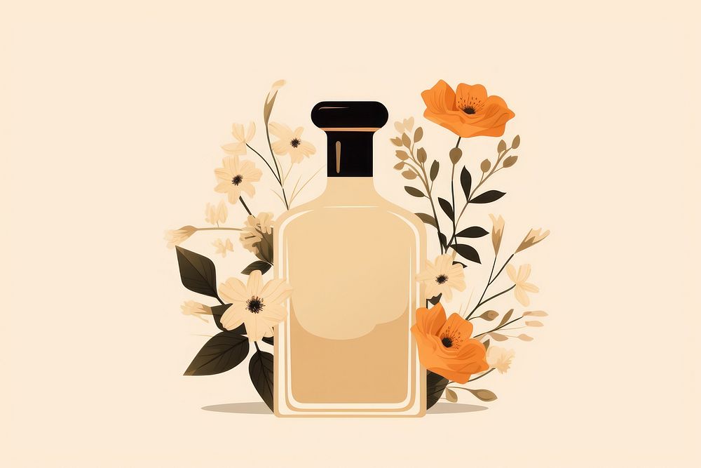 Perfume bottle flower plant refreshment. AI generated Image by rawpixel.