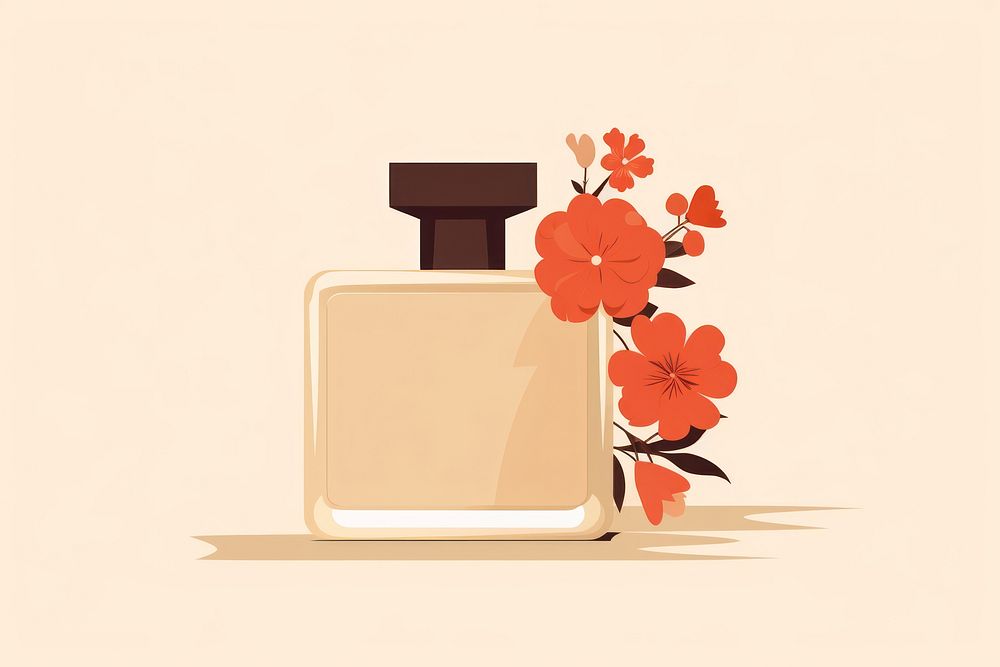 Perfume bottle flower cosmetics container. AI generated Image by rawpixel.