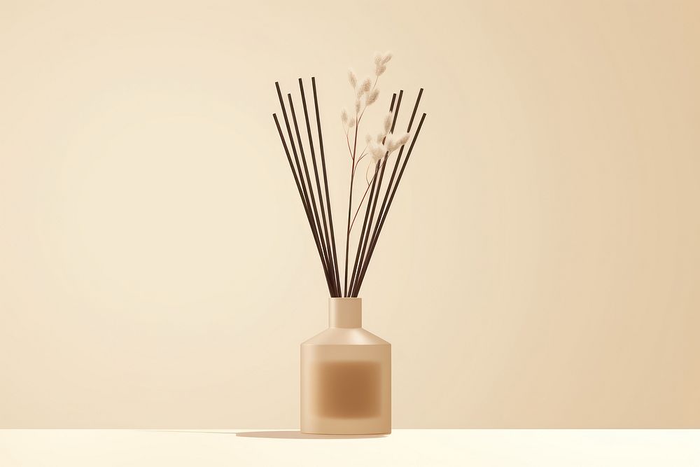 Reed diffusers luxury scent vase container lighting. AI generated Image by rawpixel.