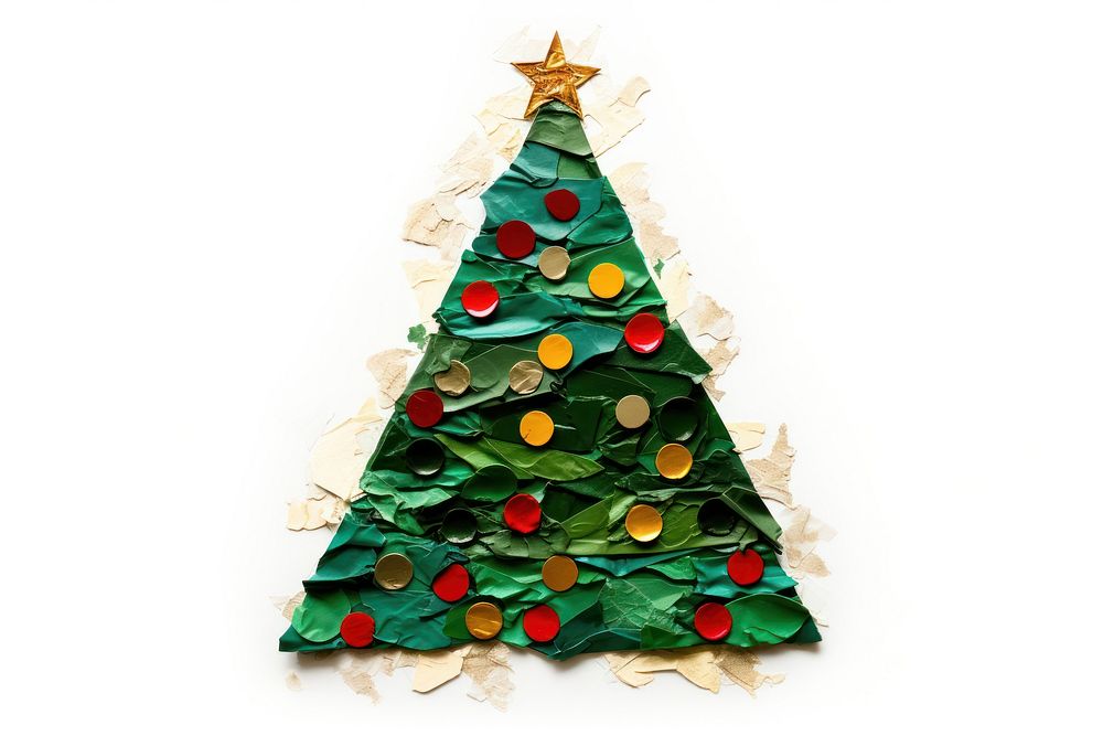 Christmas tree white background christmas tree. AI generated Image by rawpixel.
