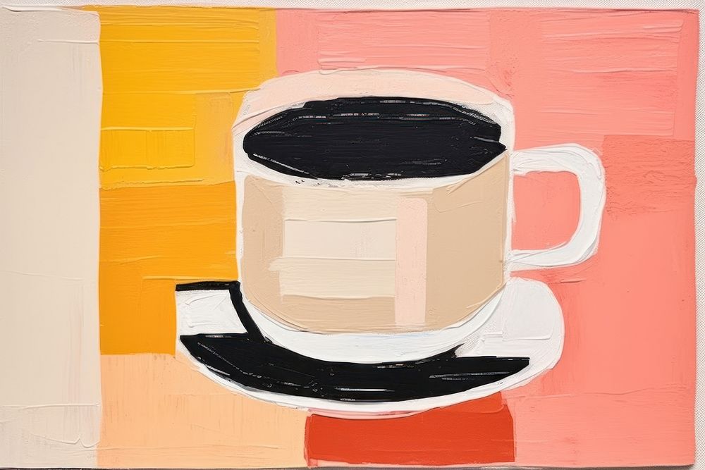 Cup art painting coffee. AI generated Image by rawpixel.
