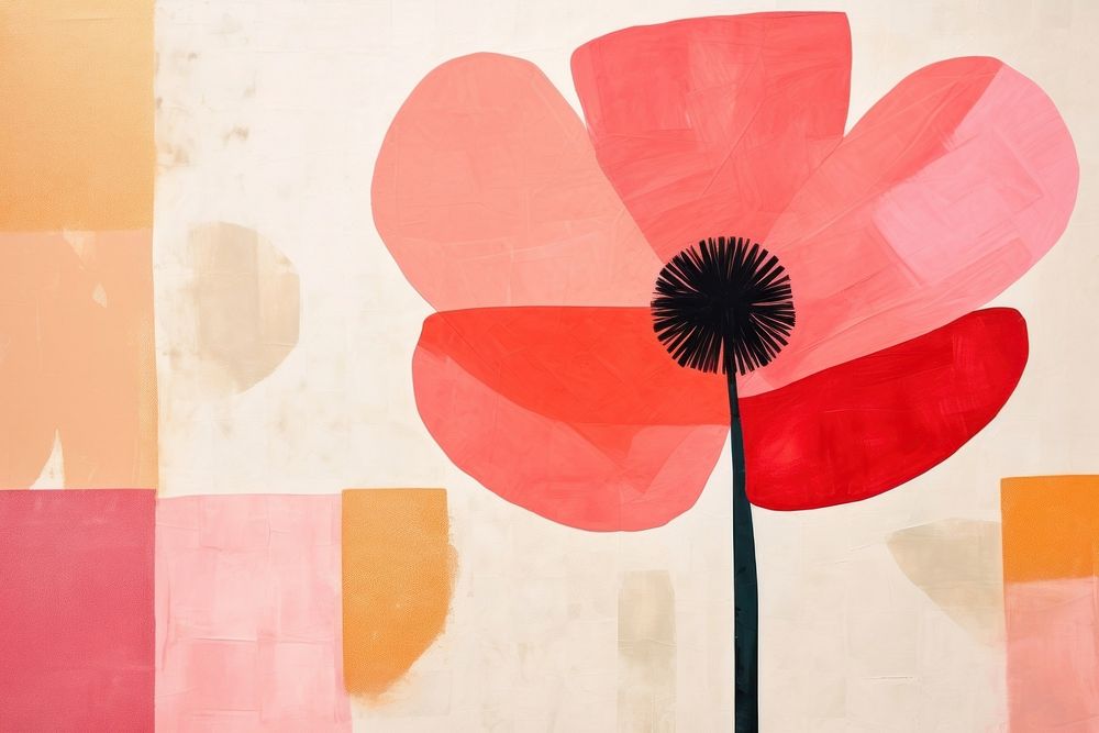 Flower art painting poppy. 