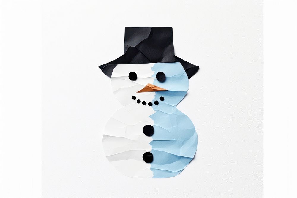 Snowman winter white paper. AI generated Image by rawpixel.