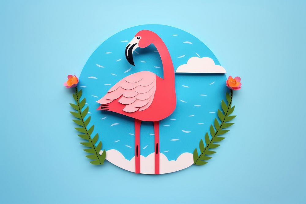 Flamingo animal bird representation. AI generated Image by rawpixel.