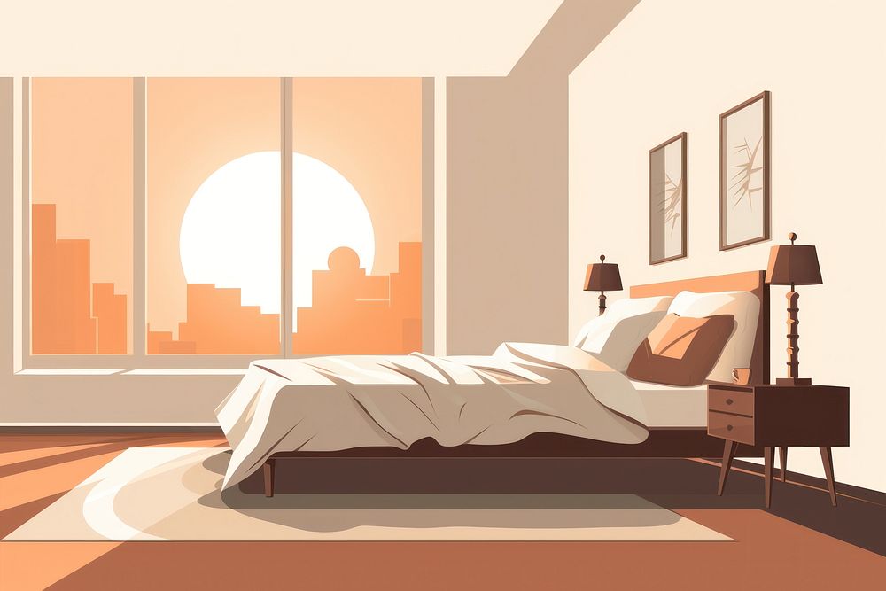 Bedroom furniture wall architecture. AI generated Image by rawpixel.