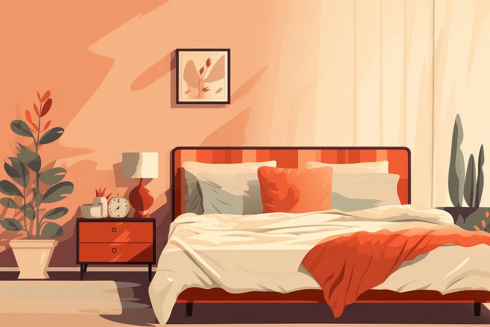 Bedroom furniture cushion wall. AI generated Image by rawpixel.