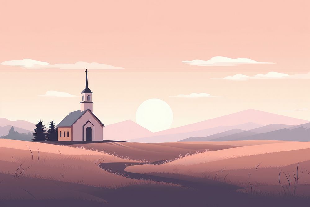Church architecture landscape outdoors. AI generated Image by rawpixel.
